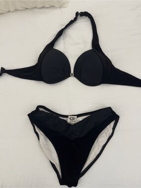 Jayme Shaw Black Halter Bikini